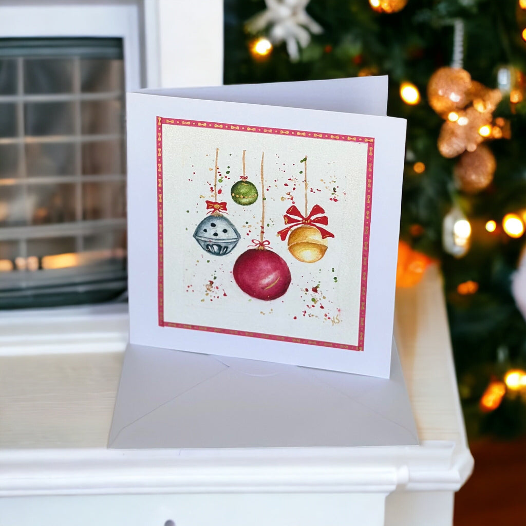 Cartões de Natal originais em aquarela, pintados à mão, conjunto de 10, com envelope.