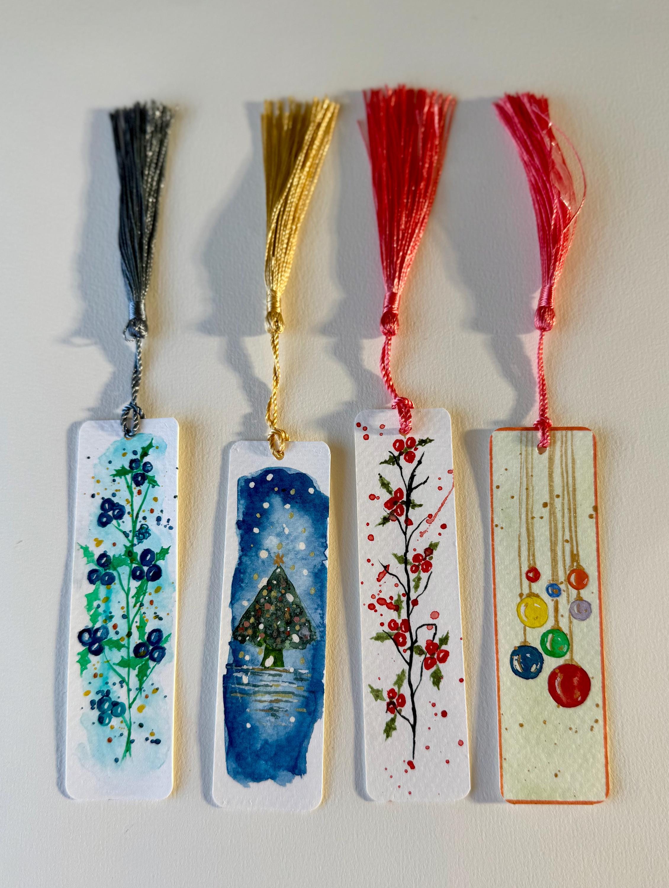 Marcadores de livros pintados à mão, com arte original em aquarela, para amantes de livros. CONJUNTO DE 10.