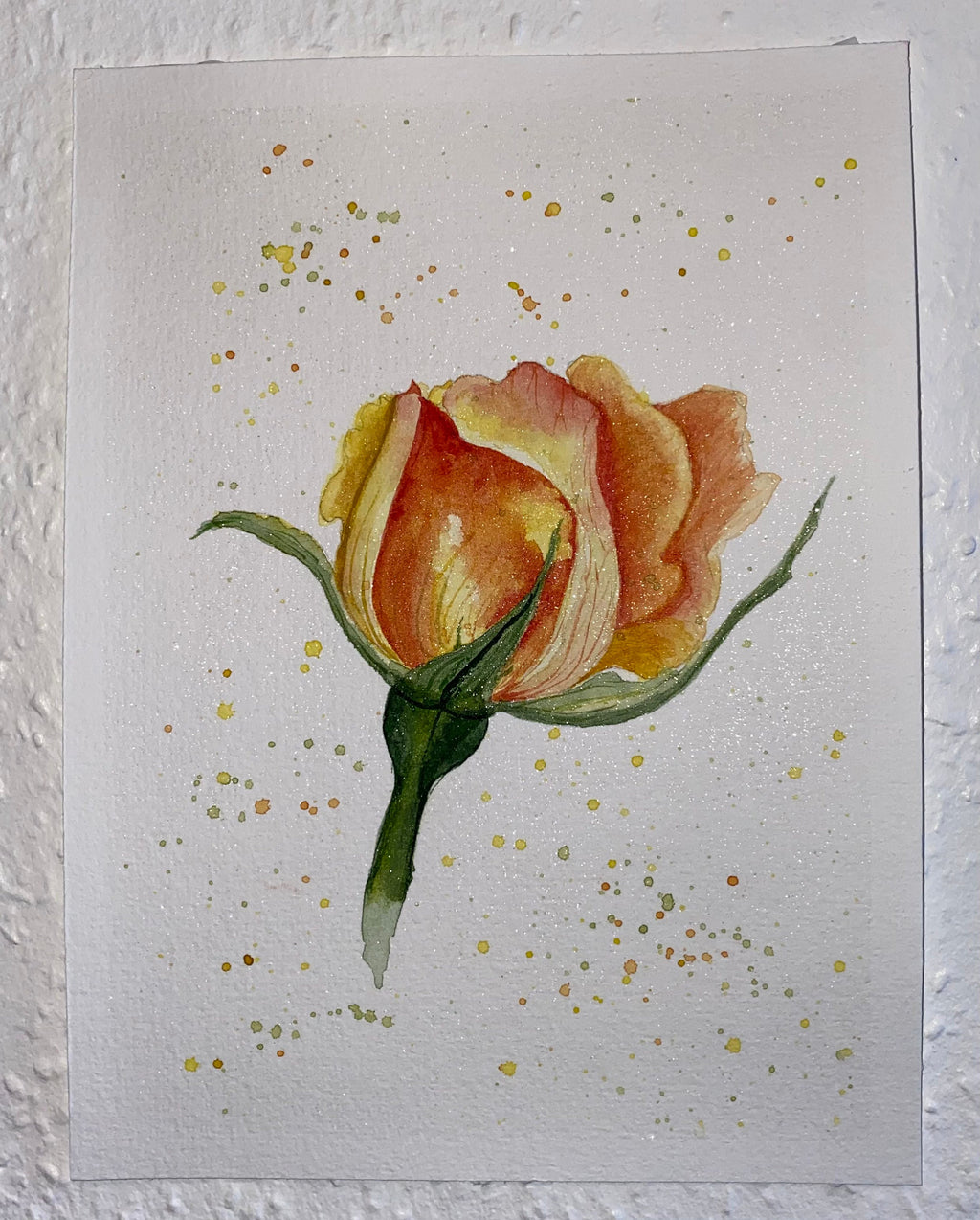 Cartão de Felicitação Floral em Aquarela Original, 15x20cm, com envelope